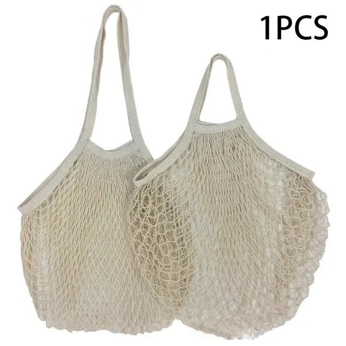 Sac de courses pliable en coton tissé, sac à fruits réutilisable, pochette en maille ajourée pour ra