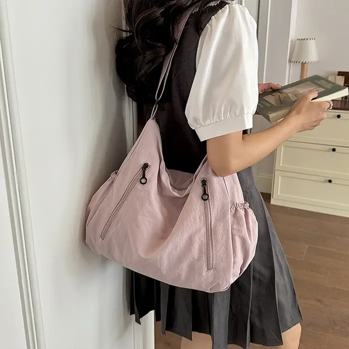 Sac hobo plissé simple grande capacité pour femme