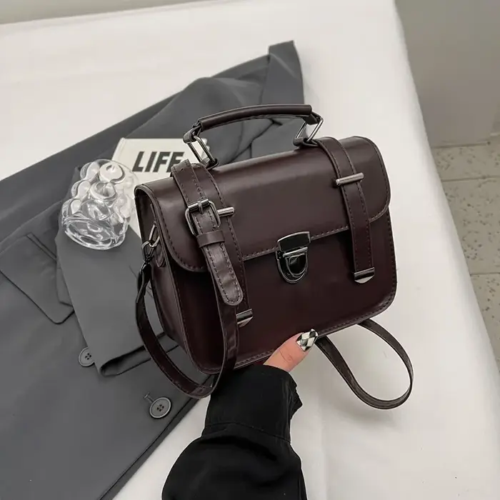 Filles cent rétro petit sac carré étudiantes Simple bandoulière collège Style épaule sac à main en m