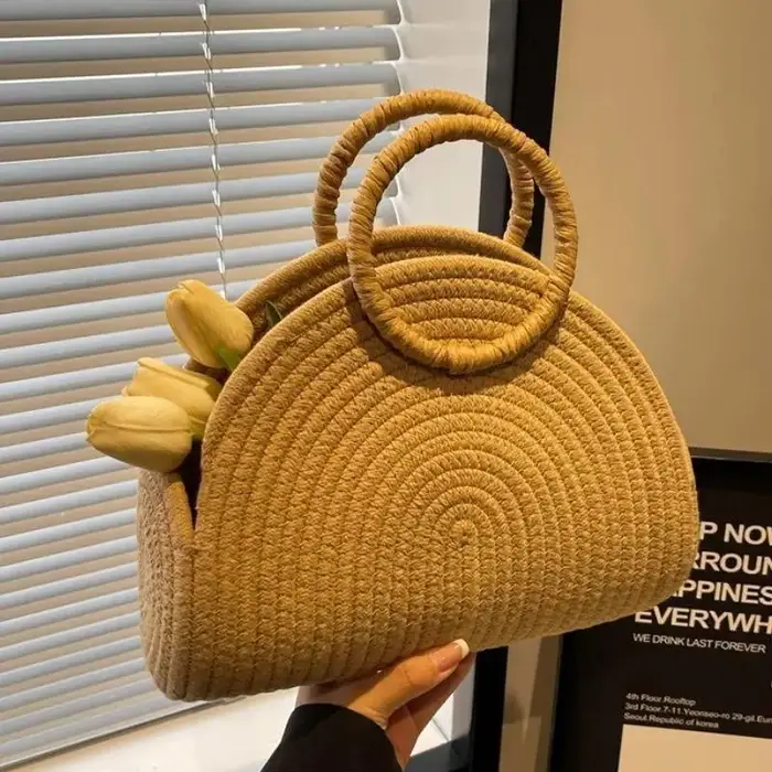 Sac à main tissé tendance 2026 pour femme – Sac bandoulière mini polyvalent et spacieux