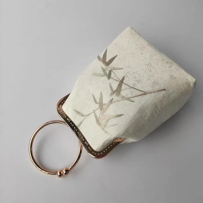 Sacs à main vintage faits à la main pour femmes, sacs brodés de fleurs, serrure de coquille, sac à b