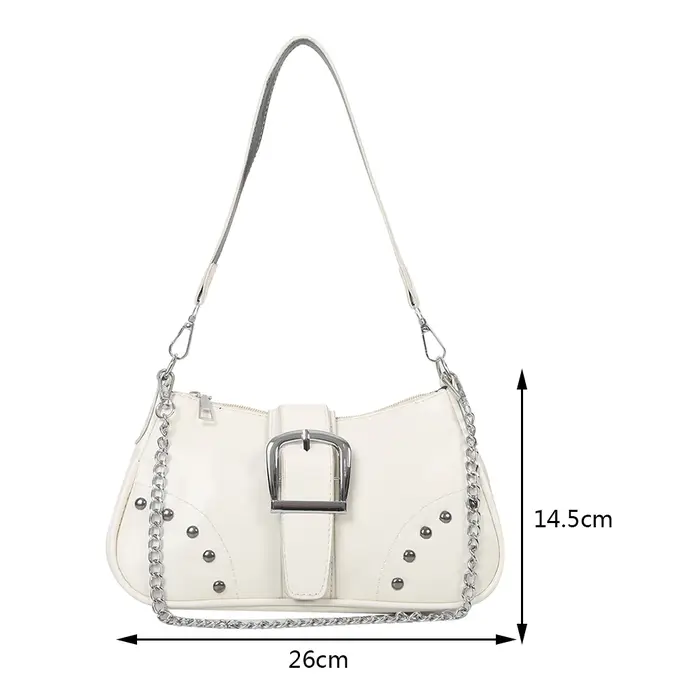 Sac à main demi-lune vintage en cuir PU pour femmes et filles