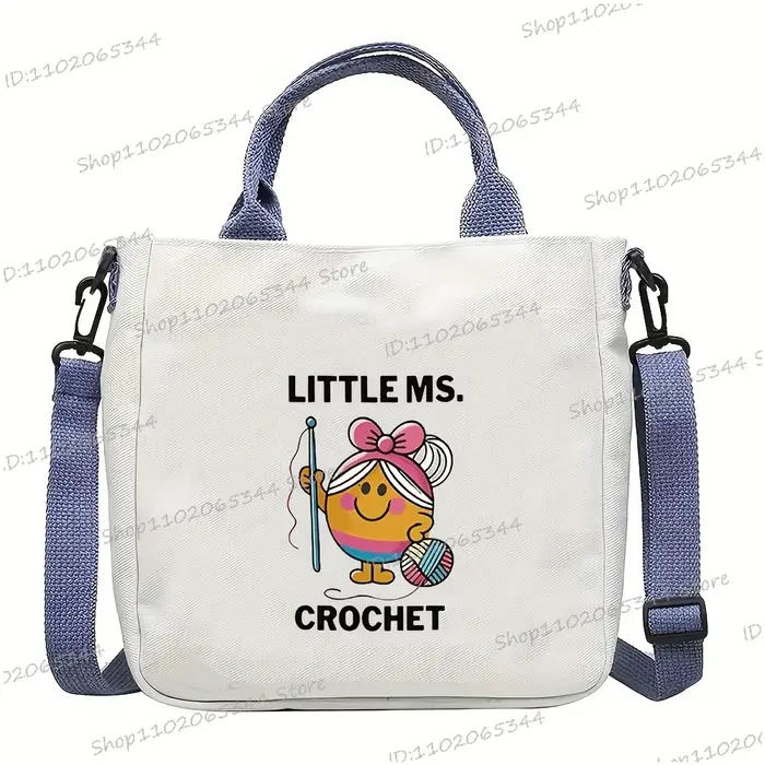 Sac à bandoulière imprimé «LITTLE MS. CROCHET» pour femmes