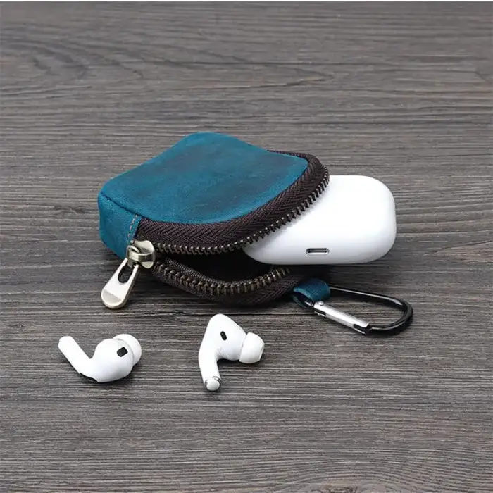 Mini pochette rétro en cuir PU avec fermeture éclair pour pièces de monnaie