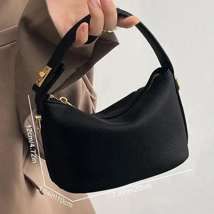 Sac à main rétro intemporel en cuir souple de qualité supérieure