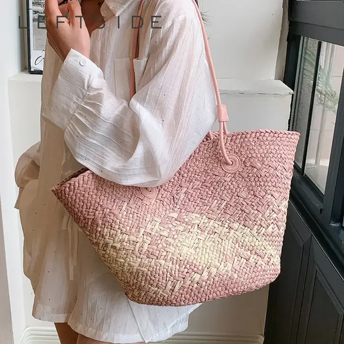  Sacs fourre-tout en paille de Style français pour femmes