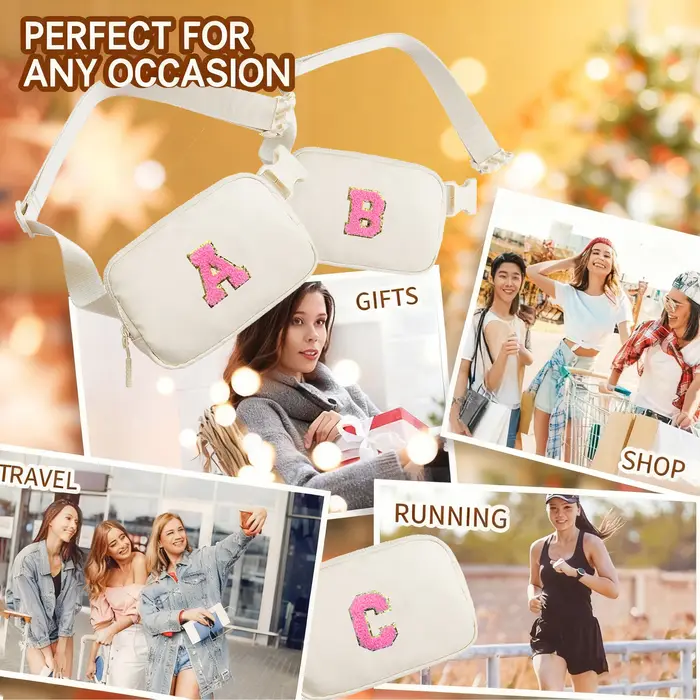 Sac banane initialisé, sac bandoulière pour filles