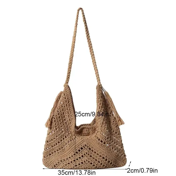 Sac à bandoulière bohème simple en tricot