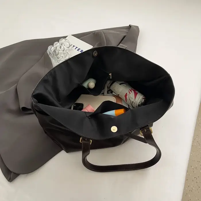 Sac fourre-tout vintage en cuir PU ciré à l'huile