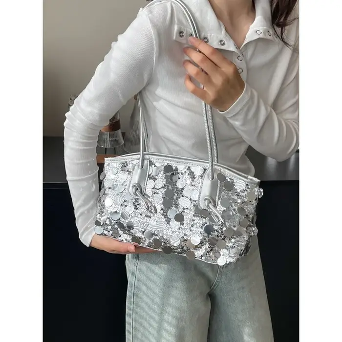 Sac seau à sequins pour femmes
