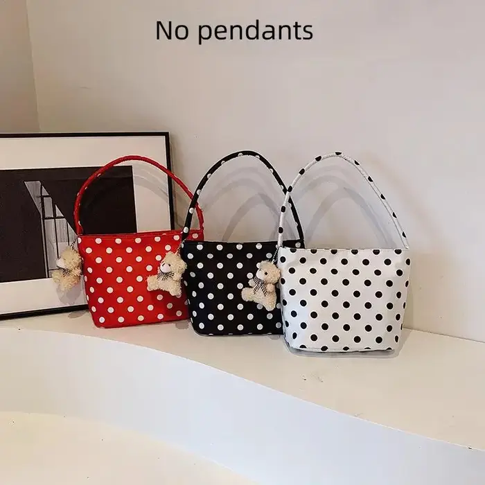 Sac fourre-tout à pois en tissu Oxford