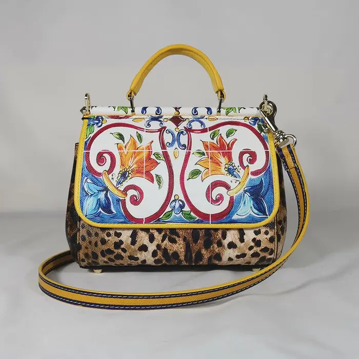 Sac à main pour femme en cuir jaune, sac à bandoulière et sac fourre-tout, modèle Rose Lady, de marq