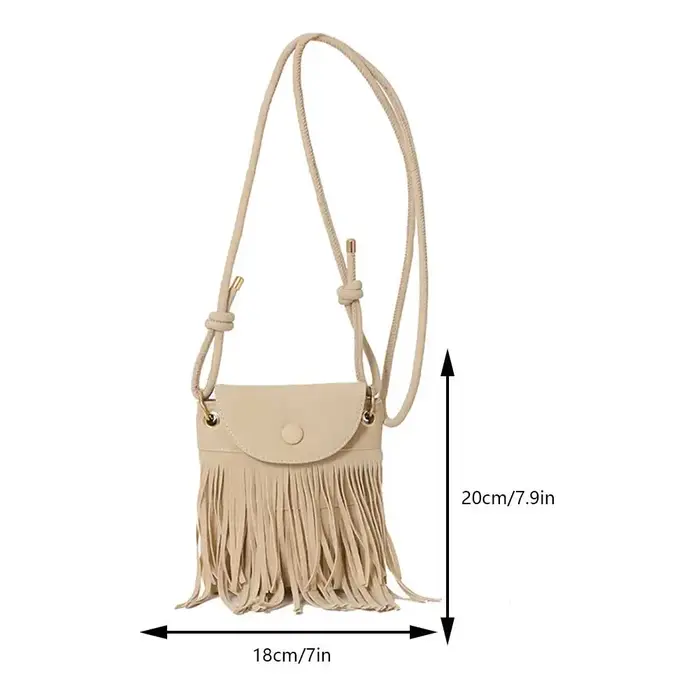 Sac messager à franges avec sangle réglable