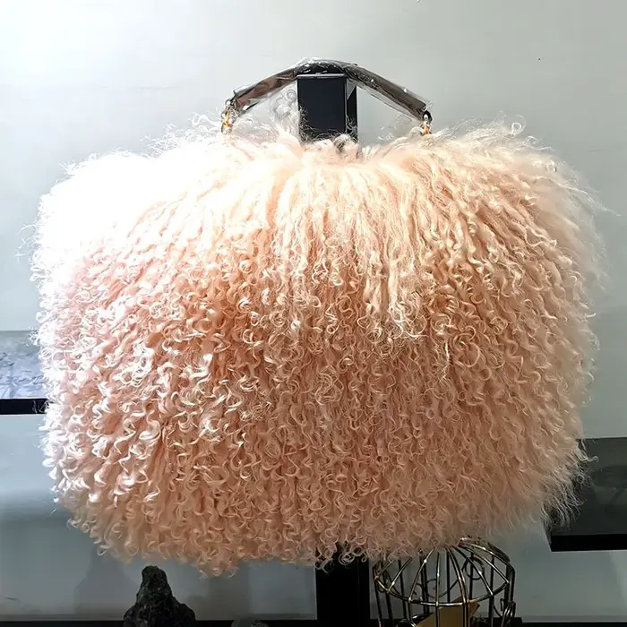JOinitiated-Sac à bandoulière en fourrure véritable pour femme