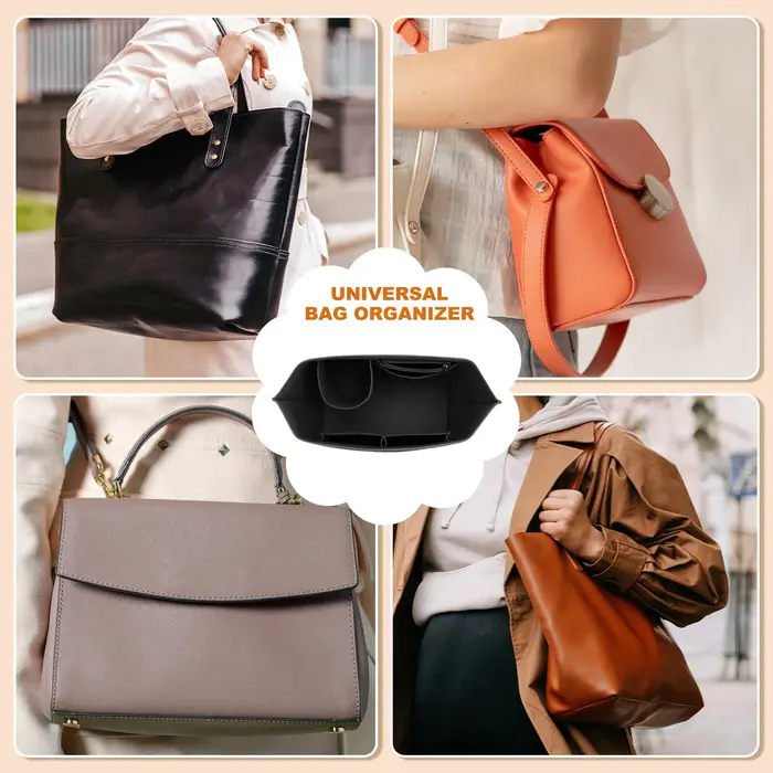 Sac d'insertion en feutre pour sac à main Longchamp, organisateur de sac en tissu feutré, support de maquillage, sac de voyage portable