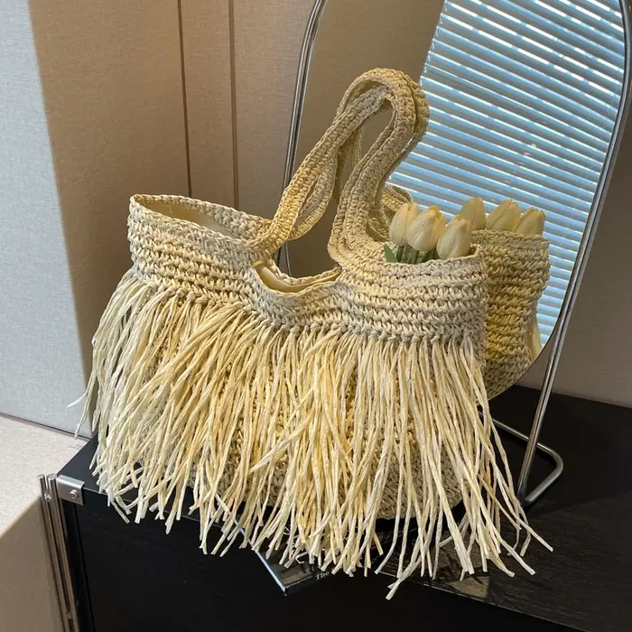 Sacs de plage en paille pour femmes, tendance 2026, sacs à main et pochettes d'été en rotin faits à 