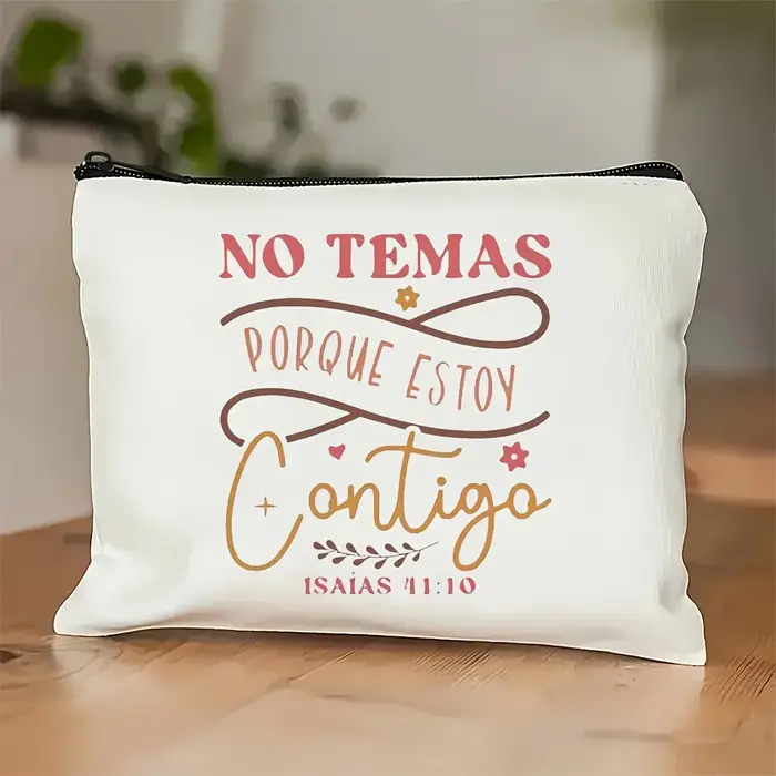 Un sac de maquillage de la Bible espagnole d'inspiration - pochette multifonctionnelle à fermeture é