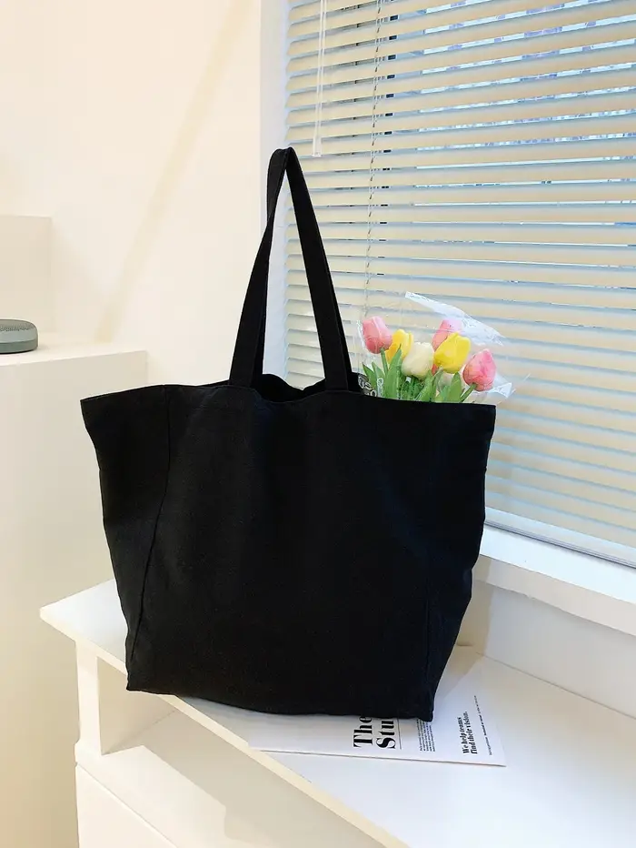 Sac fourre-tout en toile de couleur unie