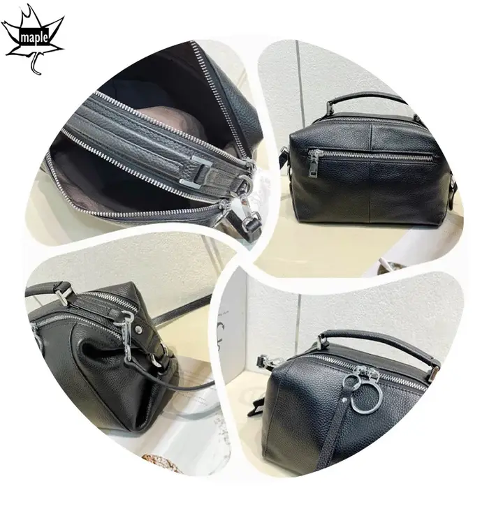 Sac à main en cuir de vache véritable pour femmes