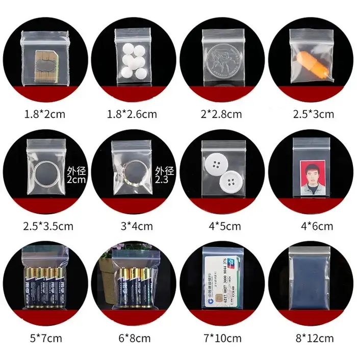 1000 pièces Mini sacs d'emballage en plastique Extra petits