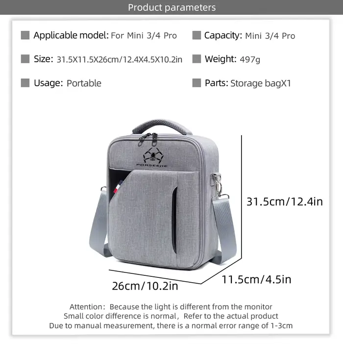 Sac à bandoulière portable mini 4 compartiments