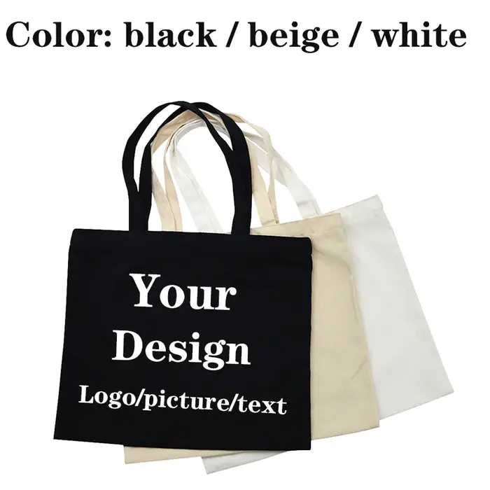 Sac fourre-tout personnalisé ajoutez votre texte/Logo/image sacs à provisions de conception originale sac à main avec