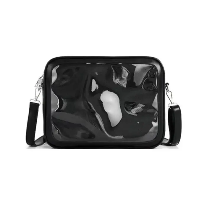 Sac à fermeture éclair couleur unie Itabag sac en coton idole marchandise stockage sacs transparents