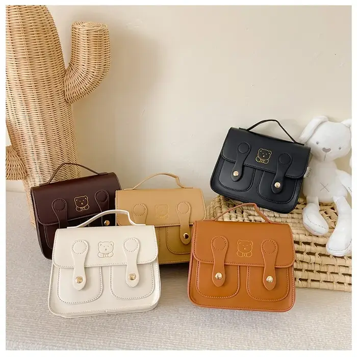 Sac à dos ours en cuir PU pour enfants