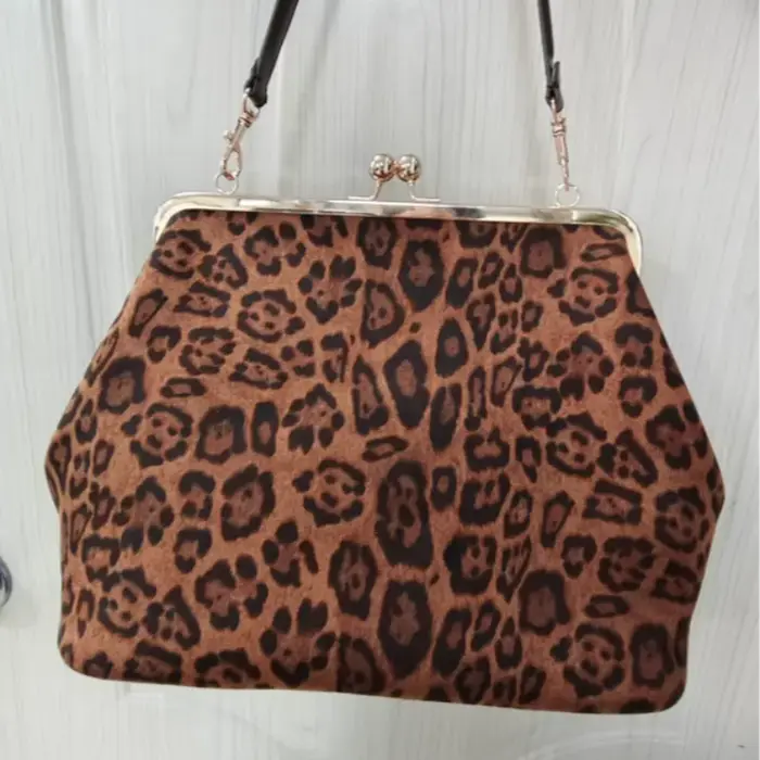 Sac de soirée de luxe rétro à motif léopard, sac à bandoulière élégant Y2K pour femme, texturé givré