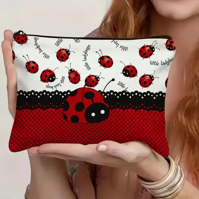 1 pièce, trousse de maquillage imprimée coccinelle