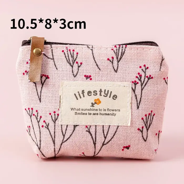 Mode Kawaii porte-monnaie toile Mini pochette florale sac à main femmes filles enfants pas cher