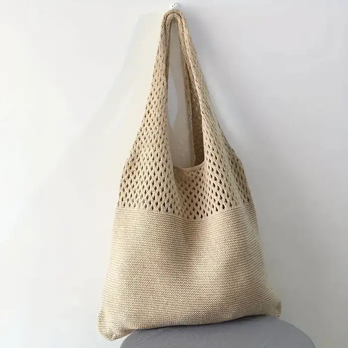Sac fourre-tout en tricot bohème pour femmes