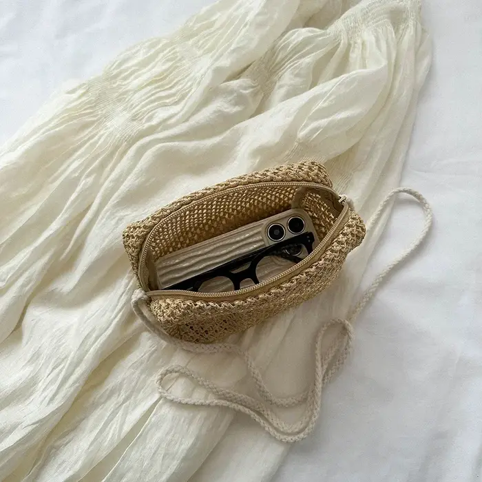 Sac à bandoulière en paille pour femme