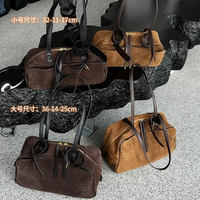 Sac fourre-tout en cuir véritable de vache pour femmes, fourre-tout en daim, sacs à main en cuir de
