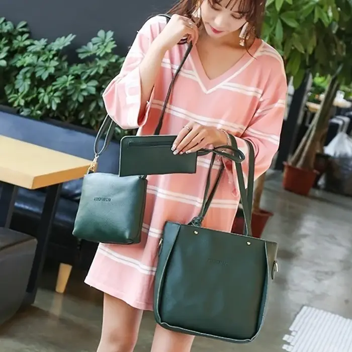 Ensemble de sacs à bandoulière en cuir PU pour femmes