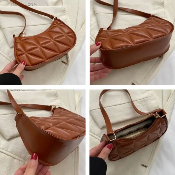 Sac à bandoulière en cuir PU noir