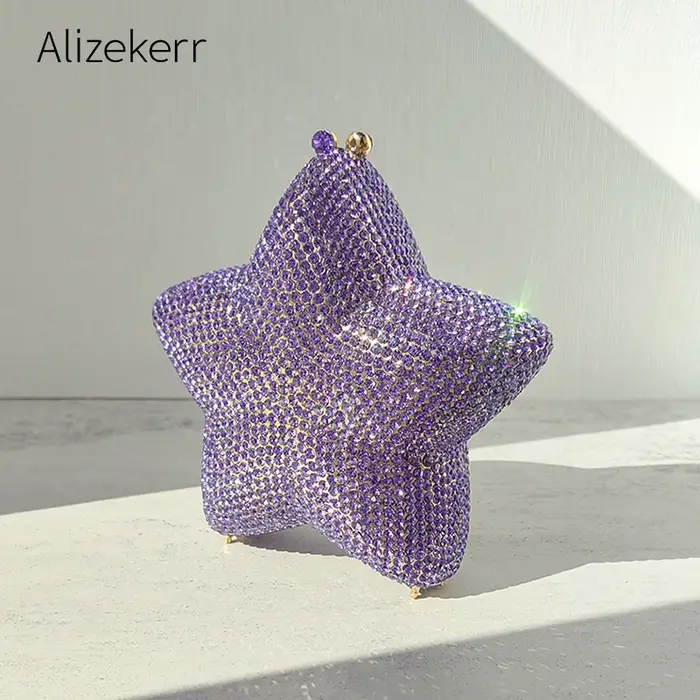 Alizekerr sacs de soirée en cristal en forme d'étoile femmes Boutique magnifique strass scintillant