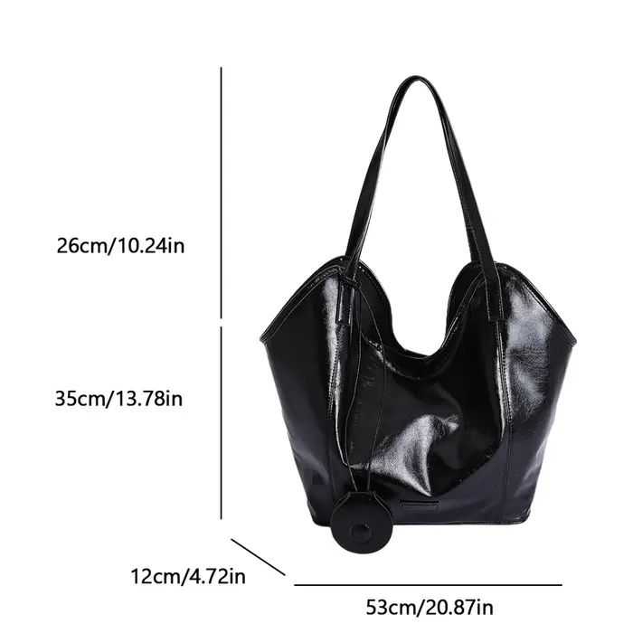 Sac noir pour femmes, sacs à bandoulière de grande capacité