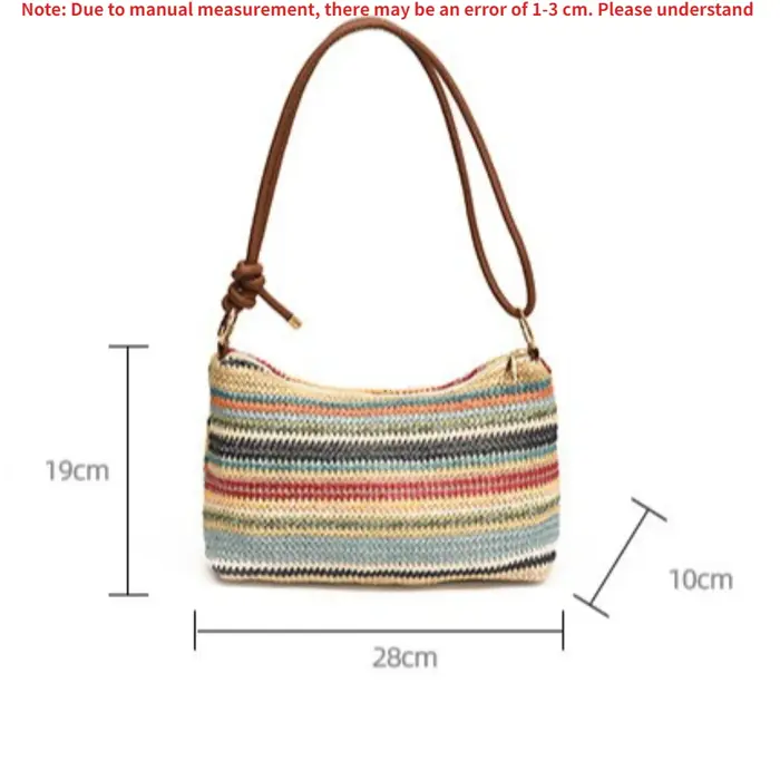 Sac de plage bohème en paille tressé