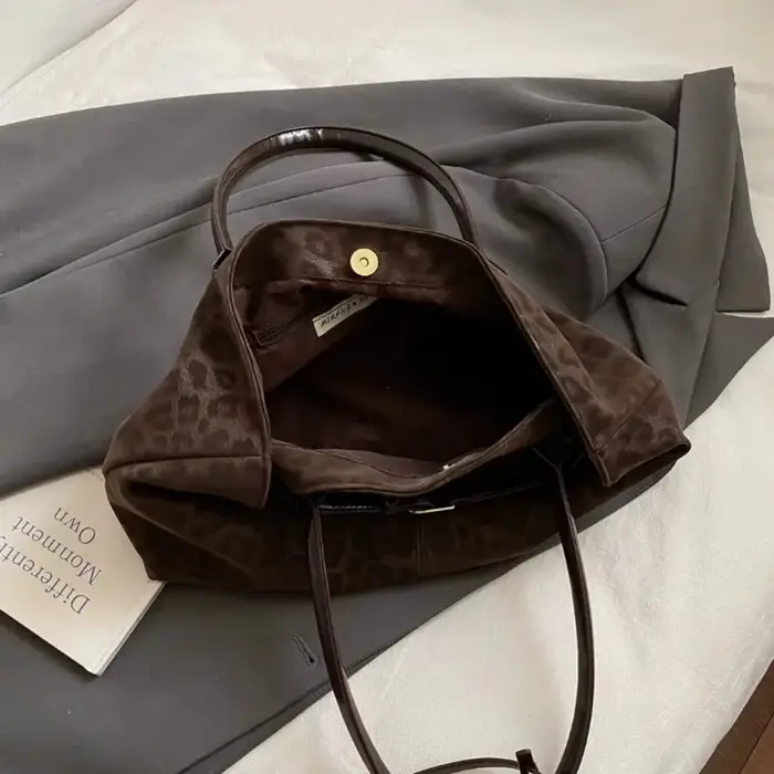 Sacs à bandoulière en cuir PU imprimé léopard pour femmes 2026 – Sac fourre-tout de luxe tendance de marque de créateur