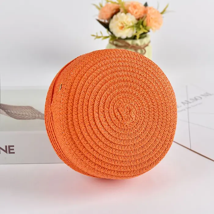 Sac de paille rond d'été pour femmes