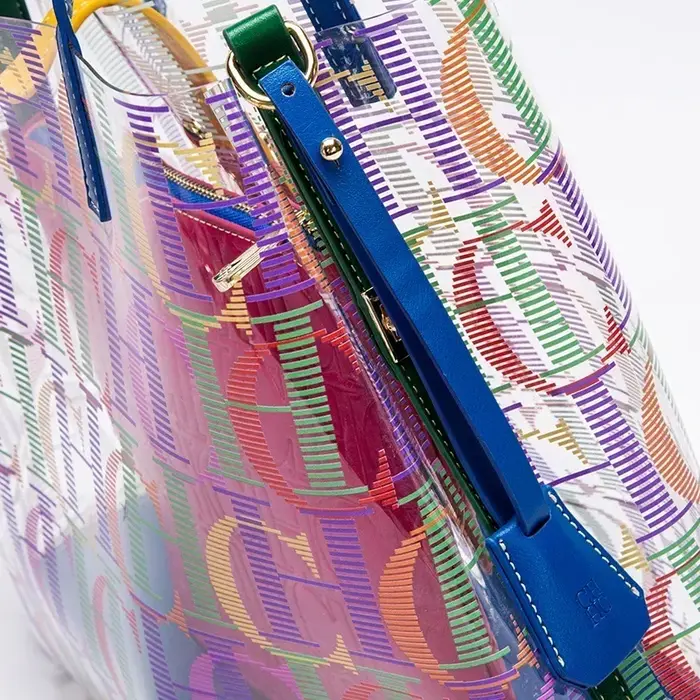Sac fourre-tout CH Jelly en PVC transparent pour femme avec pochette intérieure