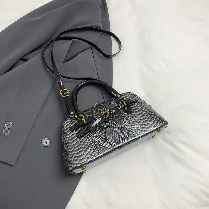 Sac à main classique en cuir motif serpent pour femmes