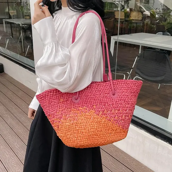  Sacs fourre-tout en paille de Style français pour femmes
