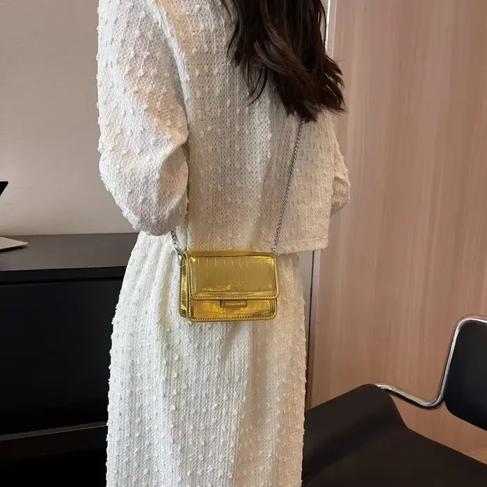 Sac à bandoulière Vintage argenté Chic pour femmes, petits sacs à bandoulière de luxe de styliste, m