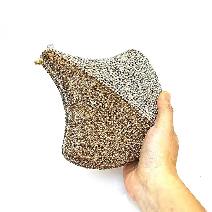 Pochette vintage en cristal, sac de soirée de luxe, sac de créateur haute couture