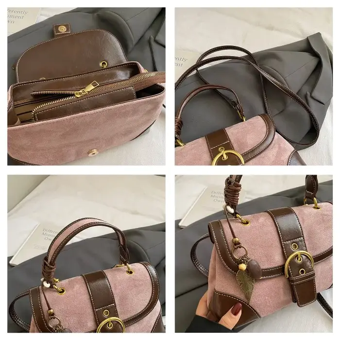 2025 nouvelles femmes automne et hiver élégant rétro daim sac à main exquis banlieue unique épaule décontracté luxe sac à bandoulière