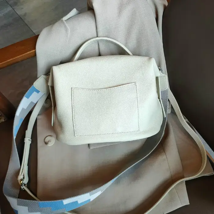 Sac à main en cuir de vachette 2025 beige pour femme