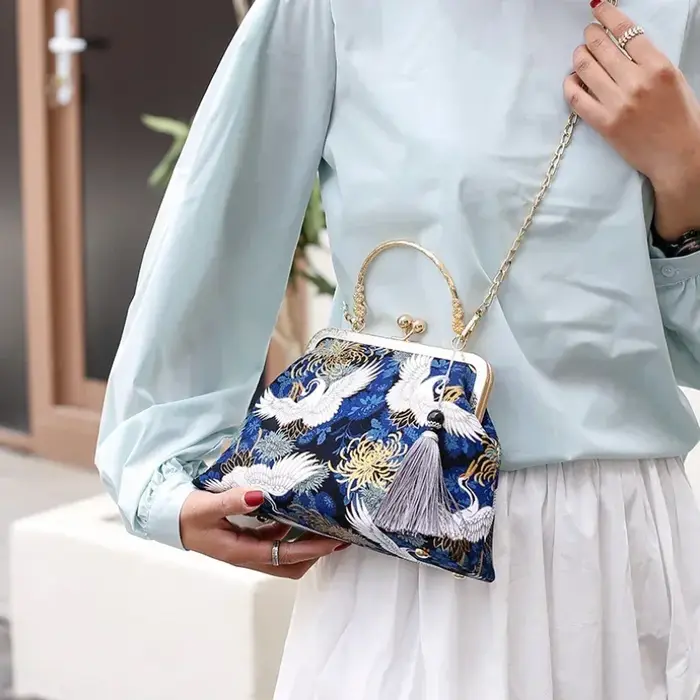 Mode Vintage sac à franges petits sacs à coque chaîne femmes épaule sac à bandoulière grue volant