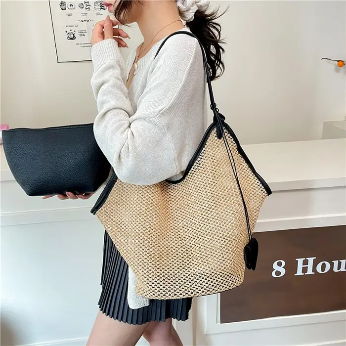 Sac à main en paille tissé à la main pour femme